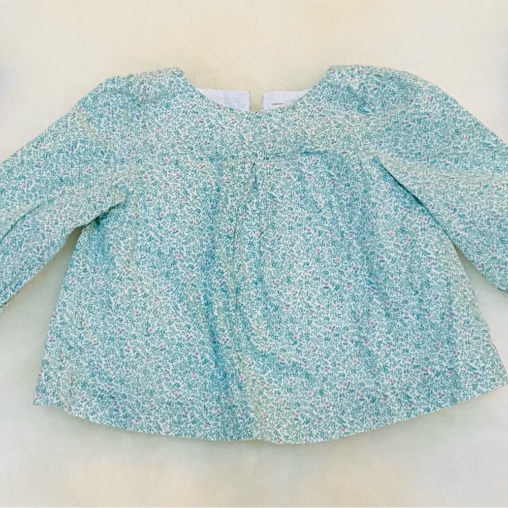 Gap green floral blouse. 3-6 months